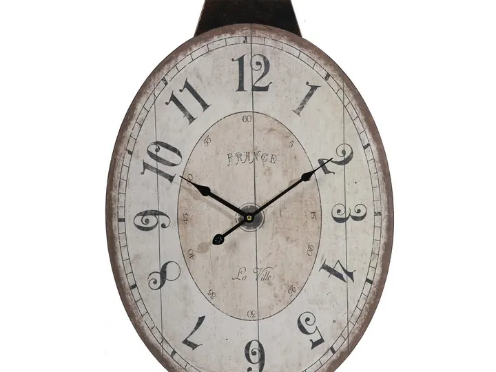 Vintage Oval Wall Clock – France Design