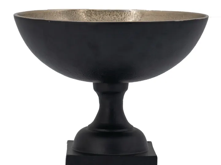Black & Gold Chalice Pedestal Bowl – Classic Form