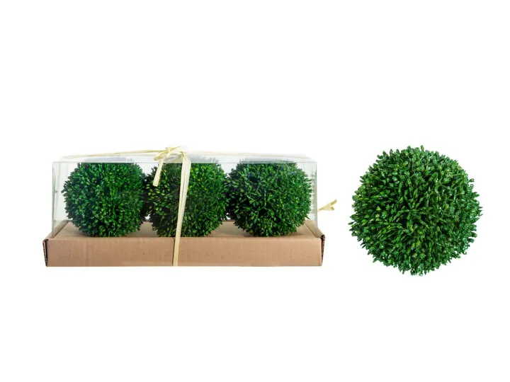 Artificial Green Topiary Balls – Set of 3 in Gift Box