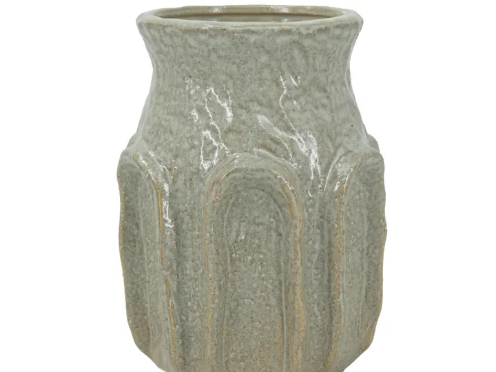 Textured Ceramic Vase – Natural Glazed Finish