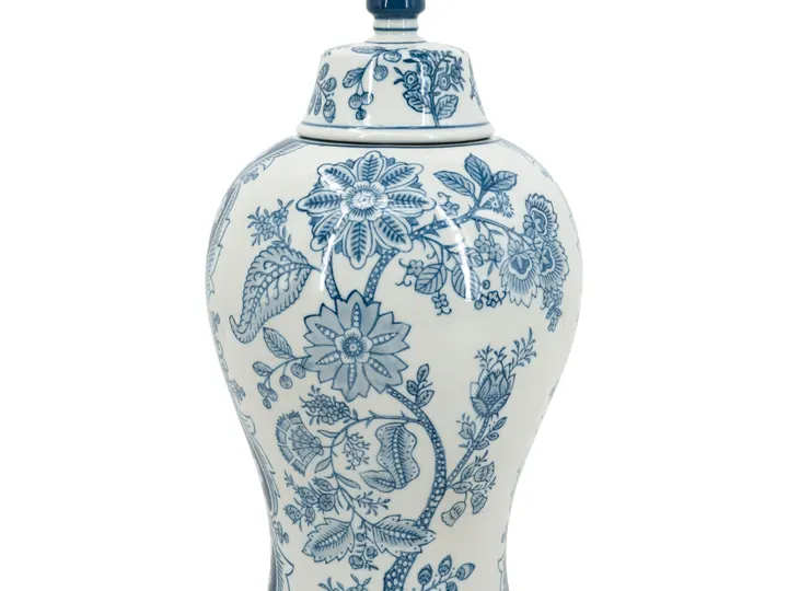Classic Blue & White Floral Ginger Jar – 32cm