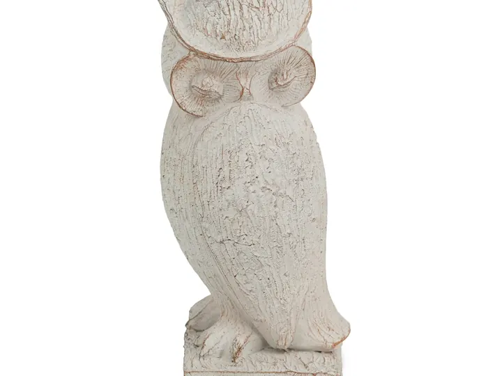Rustic Small White Owl Statue – 20cm