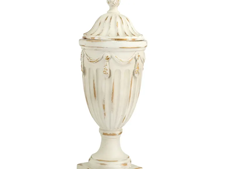 Vintage White Lidded Vase – 43cm