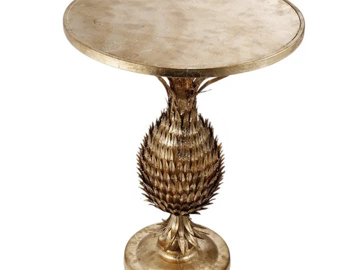 Gold Pineapple-Inspired Side Table – 51cm