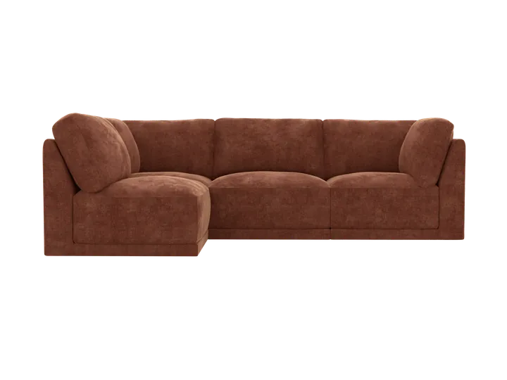 Bexley Modular Sofa California Ivory - 4 Piece in Muse Rust