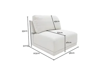 Bexley Armless Chair Module California Ivory product view 4