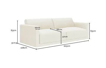 Odeon California Ivory 3.5 Seater Sofa product view 7