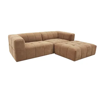 Oxford Tribute Chestnut Modular Sofa with Ottoman - 3 Piece product view 4