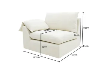 Piccadilly Tribute Shell Left Arm Facing Chair Module product view 5