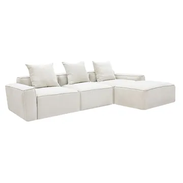 Portman Muse Flax Sofa - 3 Seater and Ottoman product view 2