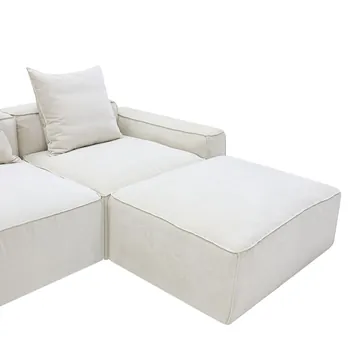 Portman Muse Flax Sofa - 3 Seater and Ottoman product view 3