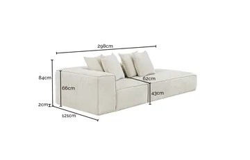 Norwood Muse Flax 3 Seater Terminal Right Modular Sofa product view 6