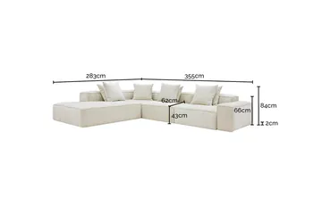 Norwood Muse Flax 5 Seater Terminal Left Corner Modular Sofa product view 5