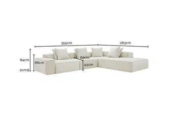 Norwood Muse Flax 5 Seater Terminal Right Corner Modular Sofa product view 5