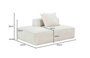Norwood Muse Flax Terminal Left Sofa Module product view 7