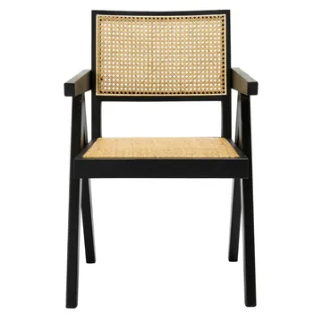 Lucerne Accent Chair Black and Rattan product view 2