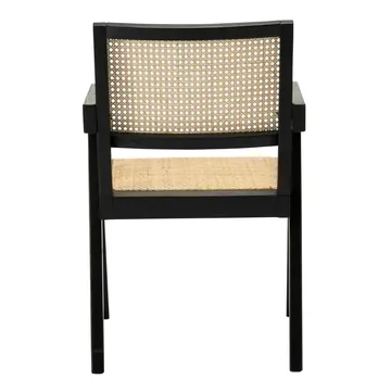 Lucerne Accent Chair Black and Rattan product view 4