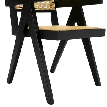 Lucerne Accent Chair Black and Rattan product view 5