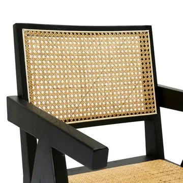 Lucerne Accent Chair Black and Rattan product view 7