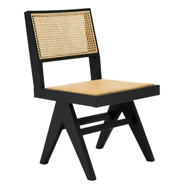 Lucerne Dining Armless Chair Black and Rattan product view 1