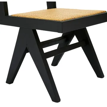 Lucerne Dining Armless Chair Black and Rattan product view 6