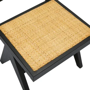 Lucerne Dining Armless Chair Black and Rattan product view 7