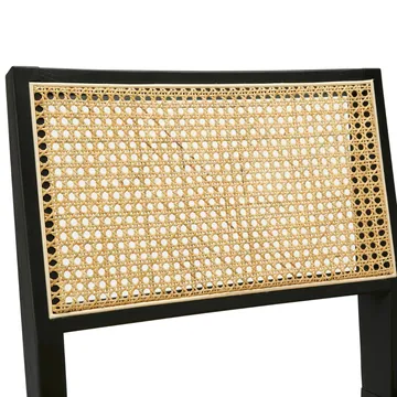 Lucerne Dining Armless Chair Black and Rattan product view 8