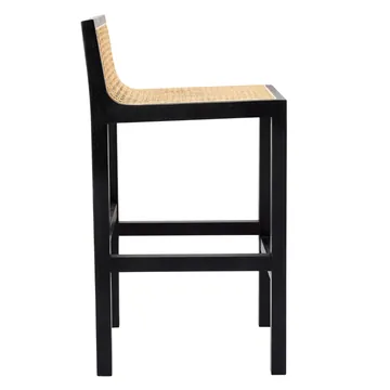 Ravello Black & Rattan Counter Stool product view 3