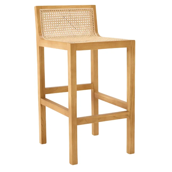 Ravello White & Rattan Counter Stool in Natural
