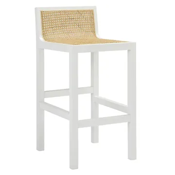 Ravello White & Rattan Counter Stool product view 1