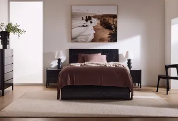 Indira Black & Ceramic Top Bedside Table - 2 Drawer product view 2
