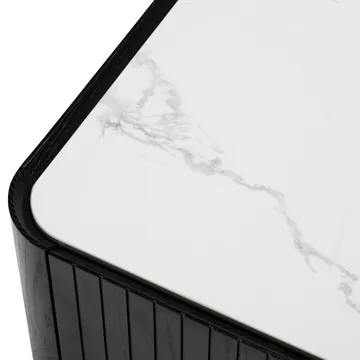 Indira Black & Ceramic Top Bedside Table - 2 Drawer product view 5
