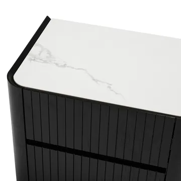 Indira Black & Ceramic Top Bedside Table - 2 Drawer product view 10