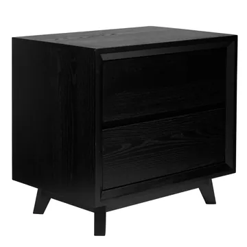 Umbria Oak Bedside Table Black - 2 Drawer product view 2