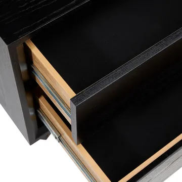 Umbria Oak Bedside Table Black - 2 Drawer product view 5
