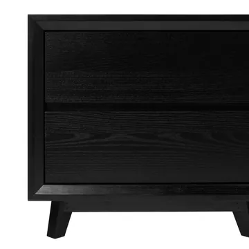 Umbria Oak Bedside Table Black - 2 Drawer product view 6