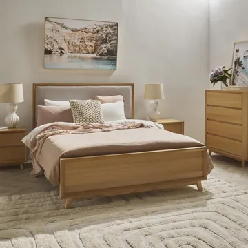 Umbria Oak Bedside Table - 2 Drawer product view 2
