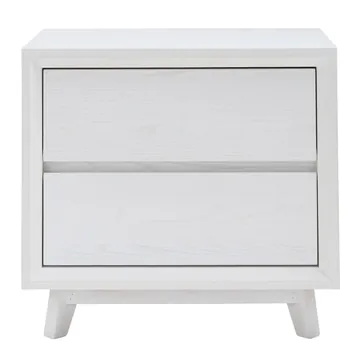 Umbria Oak Bedside Table White - 2 Drawer product view 1