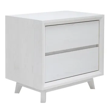 Umbria Oak Bedside Table White - 2 Drawer product view 2