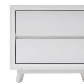 Umbria Oak Bedside Table White - 2 Drawer product view 6