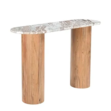 Bellagio Toronto Marble & Acacia Wood Console Table product view 2