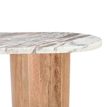 Bellagio Toronto Marble & Acacia Wood Console Table product view 4