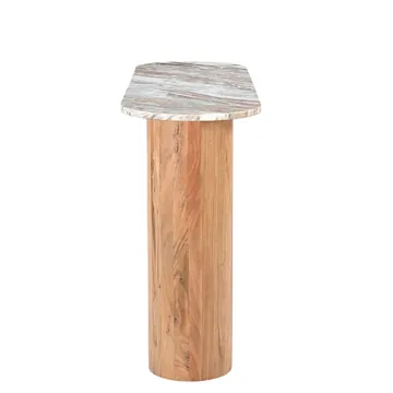 Bellagio Toronto Marble & Acacia Wood Console Table product view 5