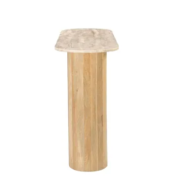 Bellagio Travertine & Mango Wood Console Table product view 3