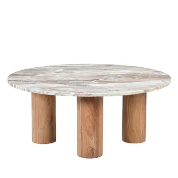 Bellagio Coffee Table Toronto Marble & Acacia Wood product view 2