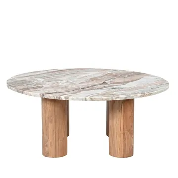 Bellagio Coffee Table Toronto Marble & Acacia Wood product view 3
