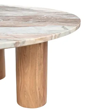 Bellagio Coffee Table Toronto Marble & Acacia Wood product view 4