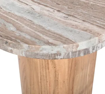 Doria Toronto Marble & Acacia Wood Side Table - 46 cm product view 5