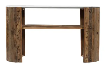 Elara Reclaimed Wood & Banswara Marble Console Table product view 1