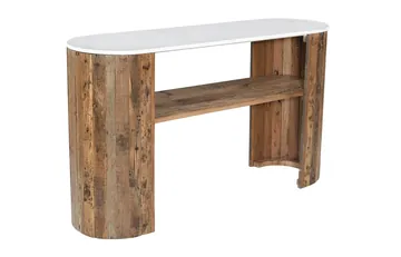 Elara Reclaimed Wood & Banswara Marble Console Table product view 2